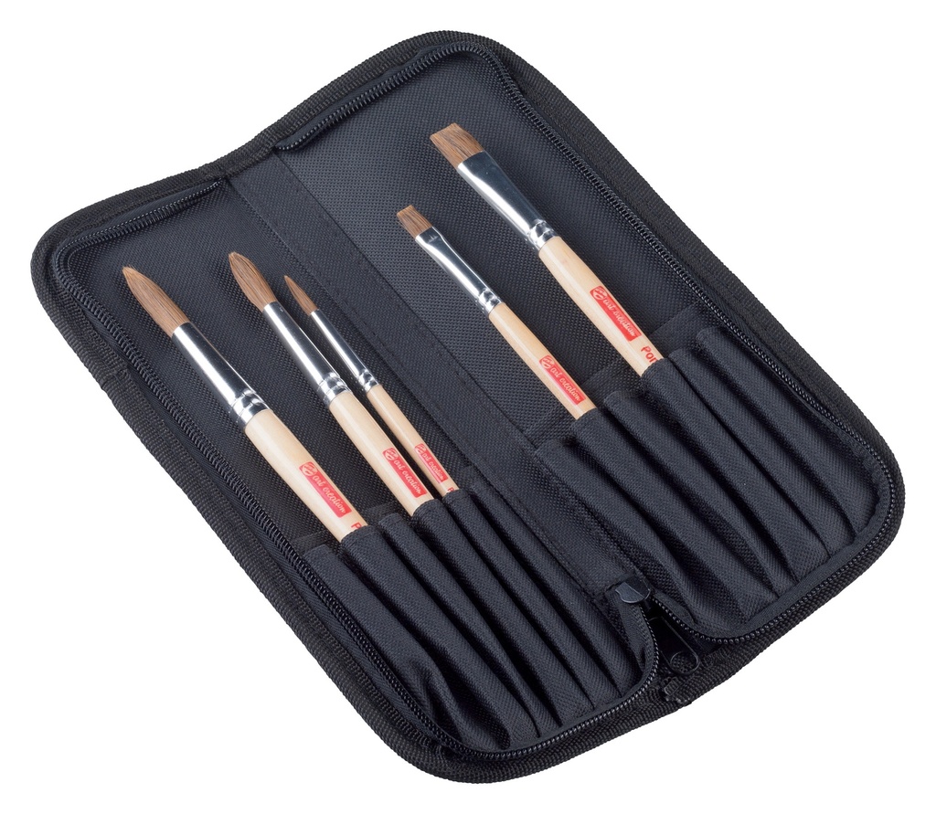 Talens Art Creation Aquarelpenselenset Van 5 Met Etui - Pony/Polyester