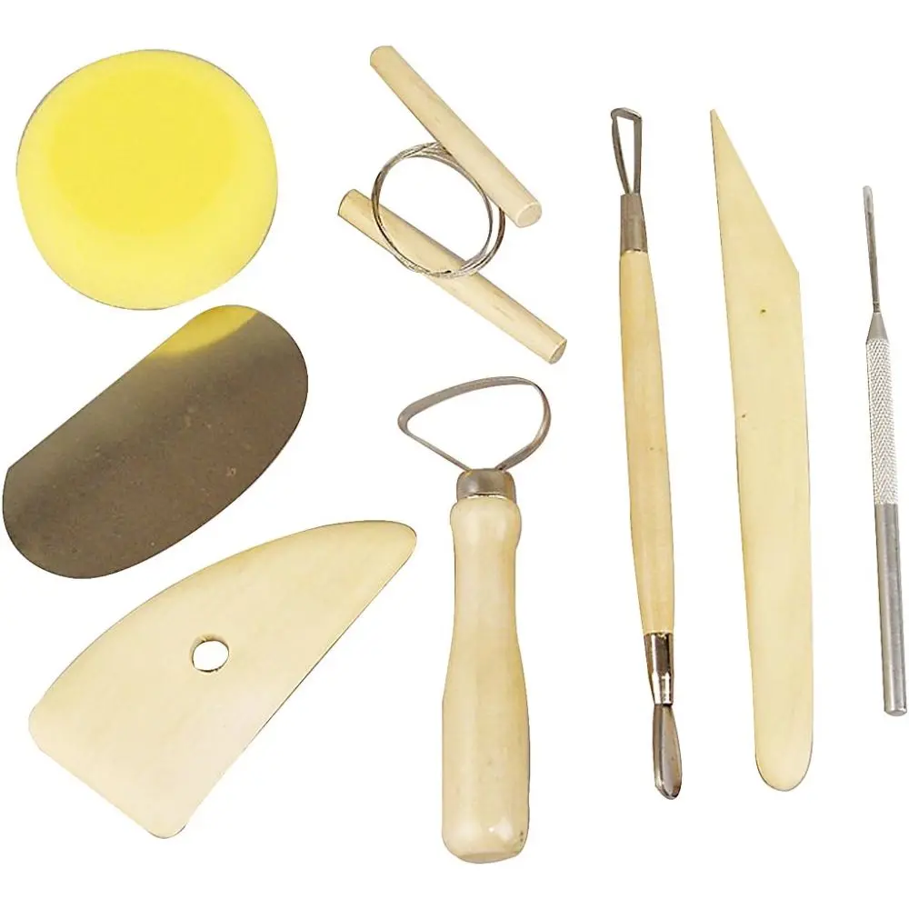 Modelleer / Pottenbakkersset / Gereedschapset, 8Stks