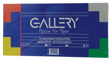 Gallery Enveloppen Ft 114 X 229 Mm, Stripsluiting, Pak Van 50 Stuks