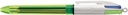Bic Colours Fluo 4-Kleurenbalpen, Medium, 3 Klassieke Inktkleuren En Een Markeerstift Fluo Geel