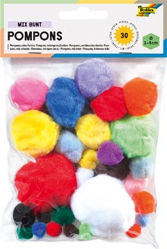 Pompon Ass.30St 1-5Cm