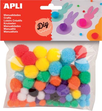 Pompons Ass Diam/Kleur 78St