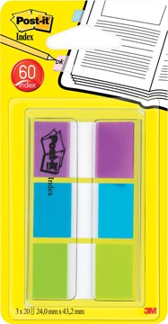 POST-IT INDEX 20BL.3KLEUR+DISP