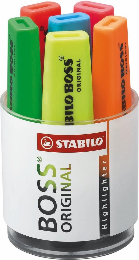 Pot Met 6 Stabilo Boss Geassorteerde Kleuren