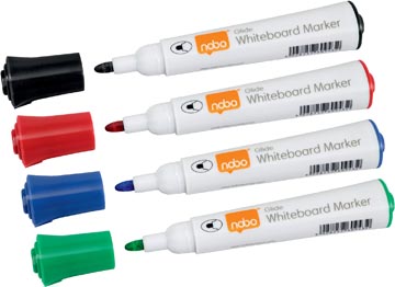 4 whiteboardstiften Ronde Punt 3mm Nobo