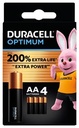 4X DURACEL OPTIMUM AA