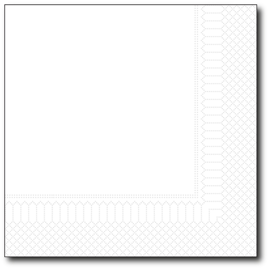 Servetten, Wit, 33X33Cm, 1/4, 2 Laags, 100St