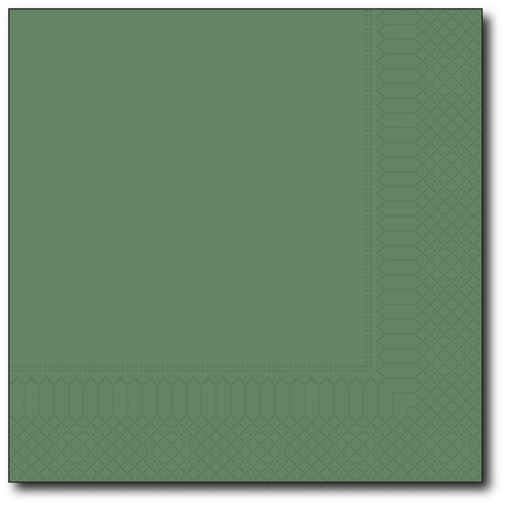​Servetten, Groen, 33X33Cm, 1/4,  2 Laags, 100St