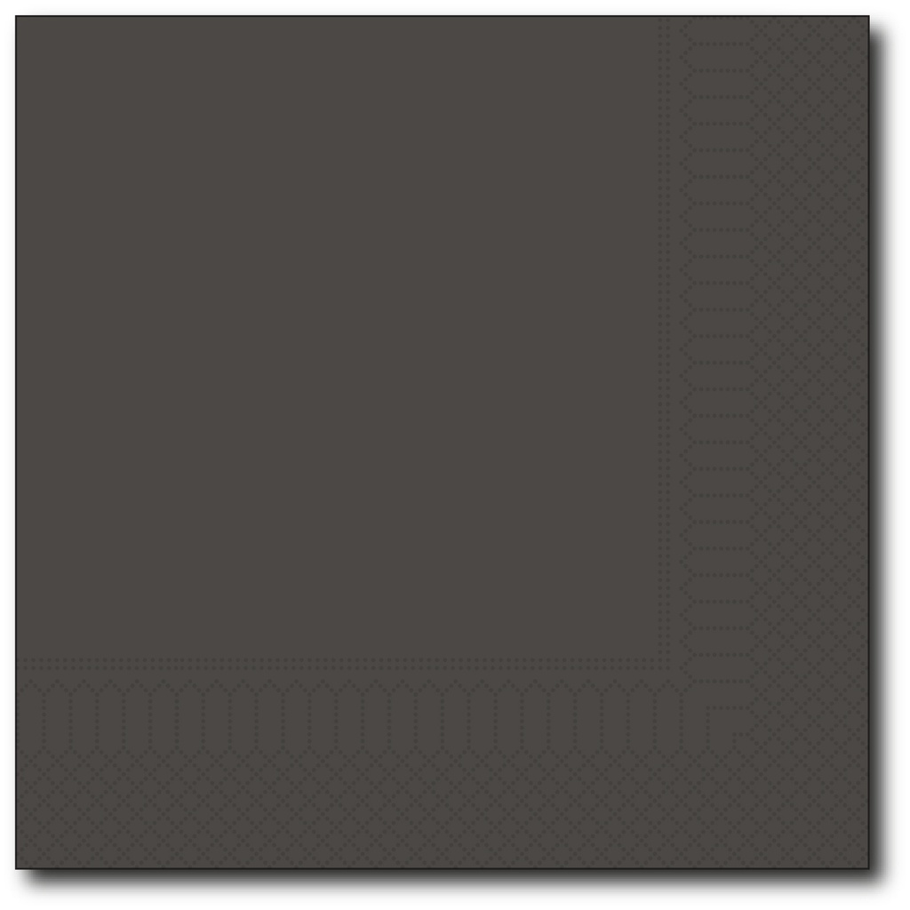 Servetten, Zwart, 33X33Cm, 1/4, 2 Laags, 100St