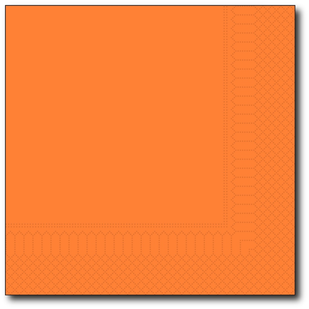 ​Servetten, Oranje, 33X33Cm, 1/4,  2 Laags, 100St