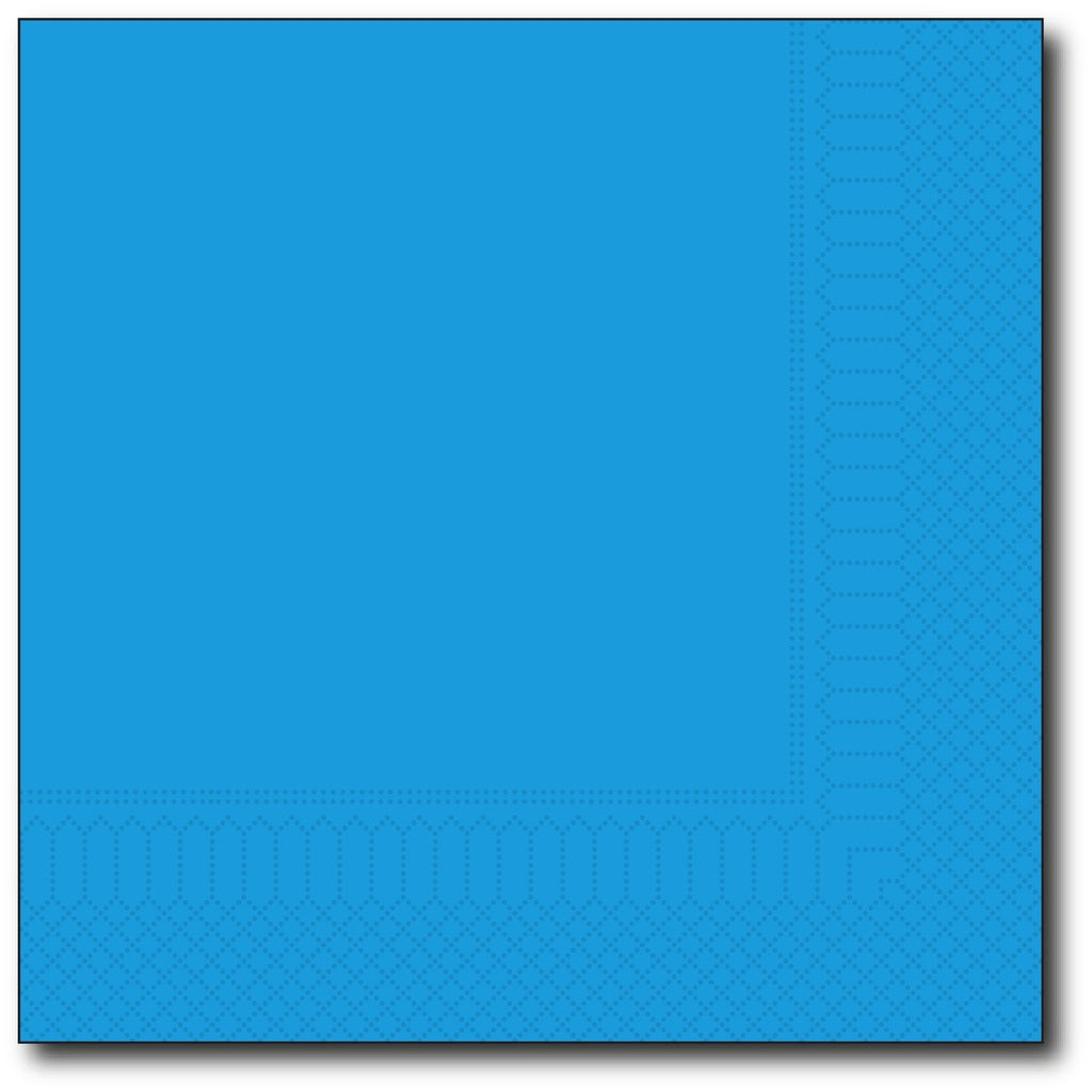 Servetten, Cyaan, 33X33Cm, 1/4, 1 Laags, 100St
