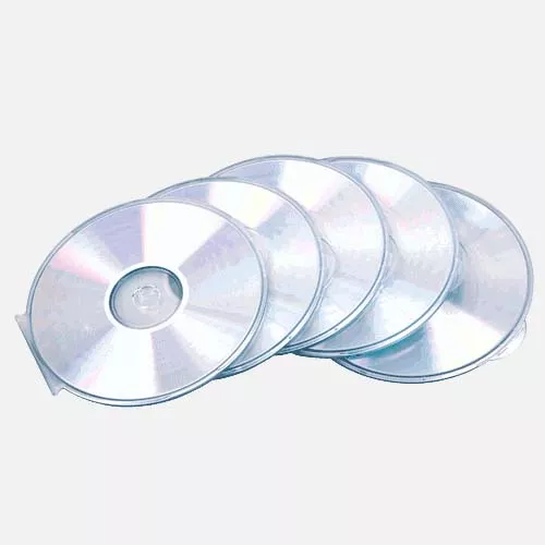 5 ronde cd-doosjes transp. polyprpyleen