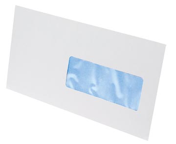 Classic Enveloppen - Wit - 114X229Mm 500 Stuks - Strip  -  Venster Rechts - Rechte Klep