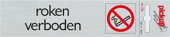 bord alulook roken verboden - 165x44 mm zelfklevend