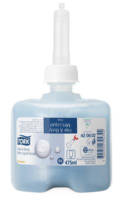 Tork Hair & Body Mini Liquid Soap Blauw S2
