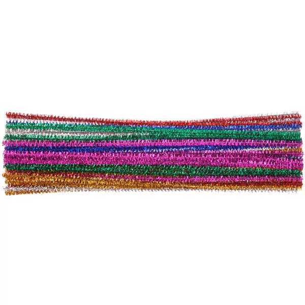 50 chenilledraad glitter bijeenpassende kleuren 30 cm x 6 mm