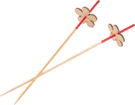 bamboe prikker met bloem 120mm
