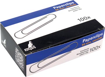 Paperclip Kangaro 50Mm Rond Verzinkt, Doos 100 Stuks