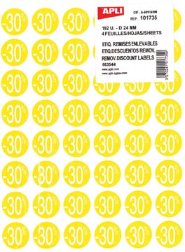 Afneembare Kortingsetiketten (-30%)