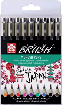Sakura Pigma Penseel Etui 9 Kleuren
