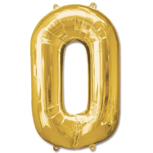 Folie Ballon Cijfer ’0’ Goud (92Cm)