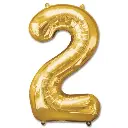 Folie Ballon Cijfer ’2’ Goud (92Cm)