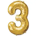 Folie Ballon Cijfer ’3’ Goud (92Cm)