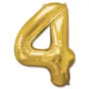 Folie Ballon Cijfer ’4’ Goud (92Cm)