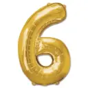 Folie Ballon Cijfer ’6’ Goud (92Cm)