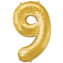 Folie Ballon Cijfer ’9’ Goud (92Cm)