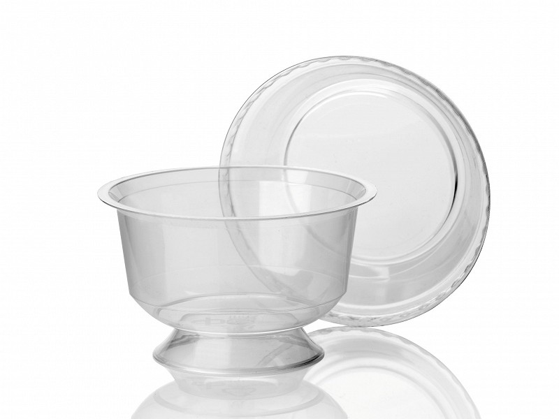 Deksel voor dessertcoupe op Voet 210cc 60 Stuks (Transparant)