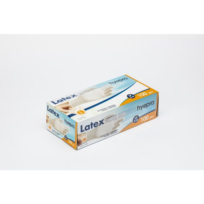 Handschoenen Latex 100 Stuks (Large, Wit, Gepoederd)