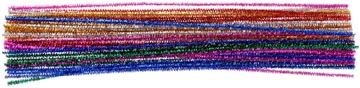50 Glitter Chenilles 6Kleur Ass50