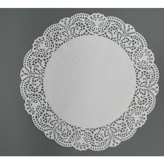 Dentellen 250 Stuks wit (36cm, rond)
