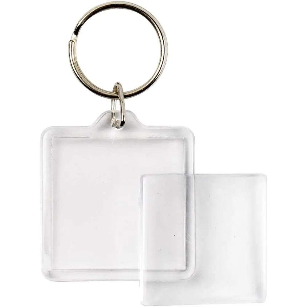 Transparante Sleutelhanger, 40X40Mm, 25Stks.