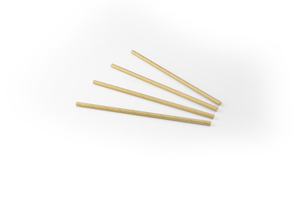 Drinkrietje Papier [Fsc] Kraft - 200 Stuks 20 Cm Lang Doorsnede 6 Mm