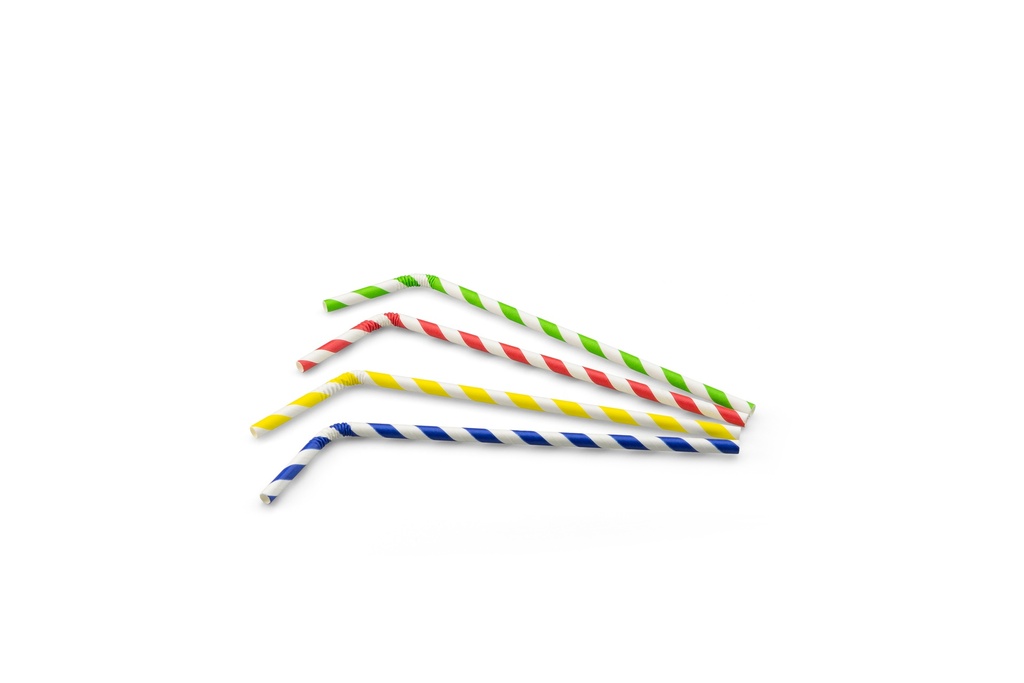 BUIGRIETJES papier (FSC®) streep ass. ø 6 mm / 24cm zak à 200