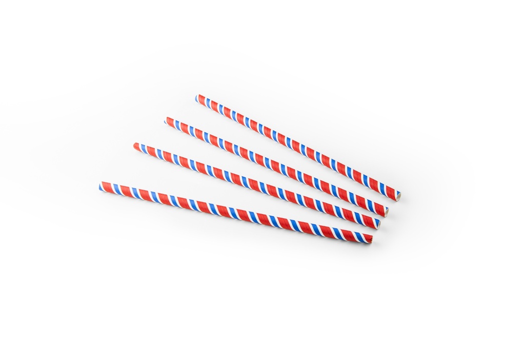Drinkrietjes (8Mm/23Cm, Streep-Rwb, 100, Kraft)