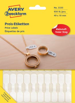 Zweckform Juweliersetiketten, 49X10Mm, 930St, Wit