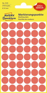 Zweck Etiketten (12Mm (Rond), Rood)