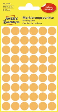 Etiket Zweckform 3148 Rond 12Mm Oranje 270 Stuks