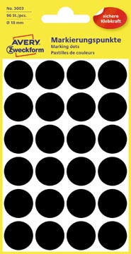 Zweck Etiketten (18Mm (Rond), Zwart)