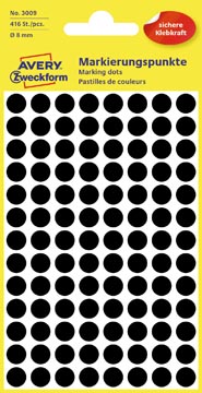 Zweck Etiketten (8Mm (Rond), Zwart)