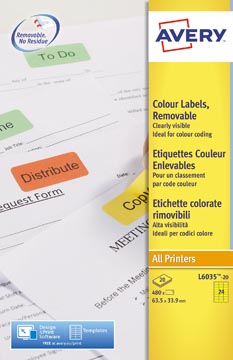Zweck Etiketten (63.5X33.9Mm, Geel)