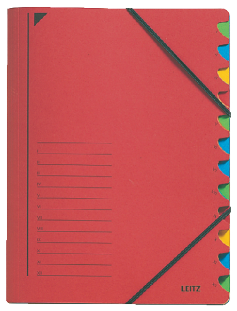 Sorteermap A4 12 Blad (Rood)