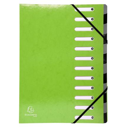 Sorteermap A4 12 Blad (Groen Plastic)