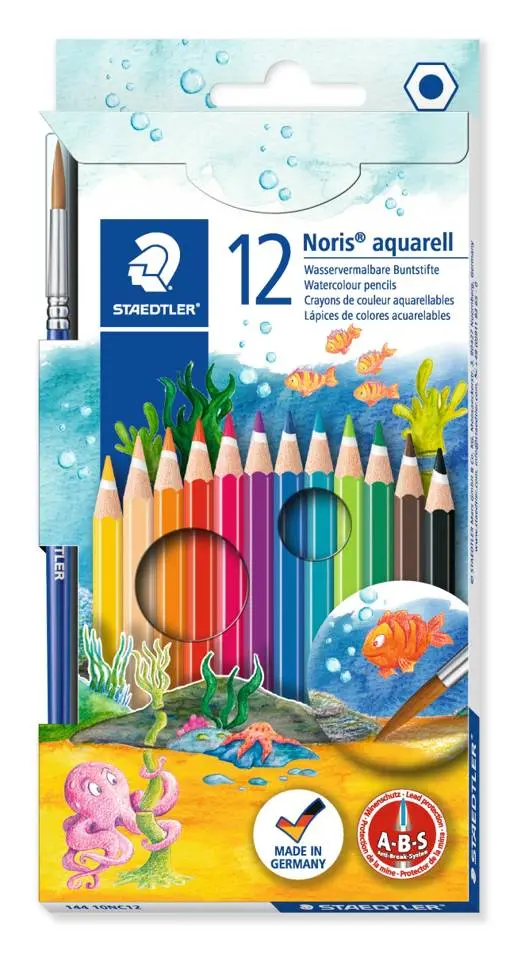Staedtler 12 Aquarell Potloden + Penseel