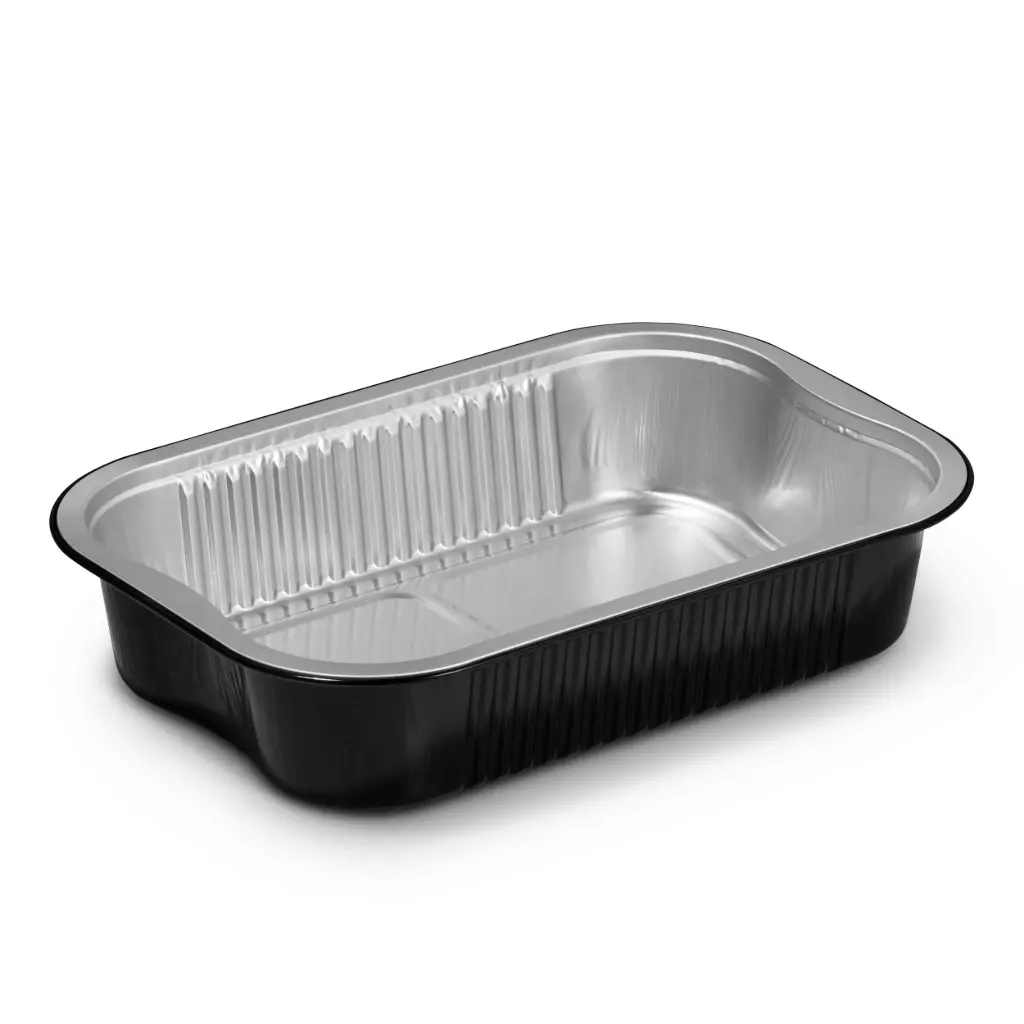 Menuschaal Alu Zwart - As221000N 220X150X45Mm - 1000Cc 50 Stuks