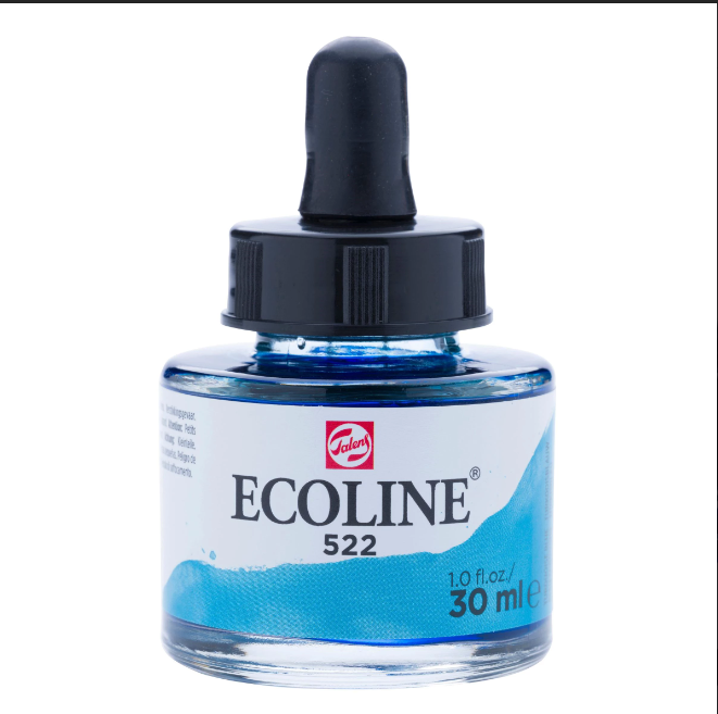 Ecoline Vloeibare Waterverf Fles 30 Ml Turkooisblauw 522