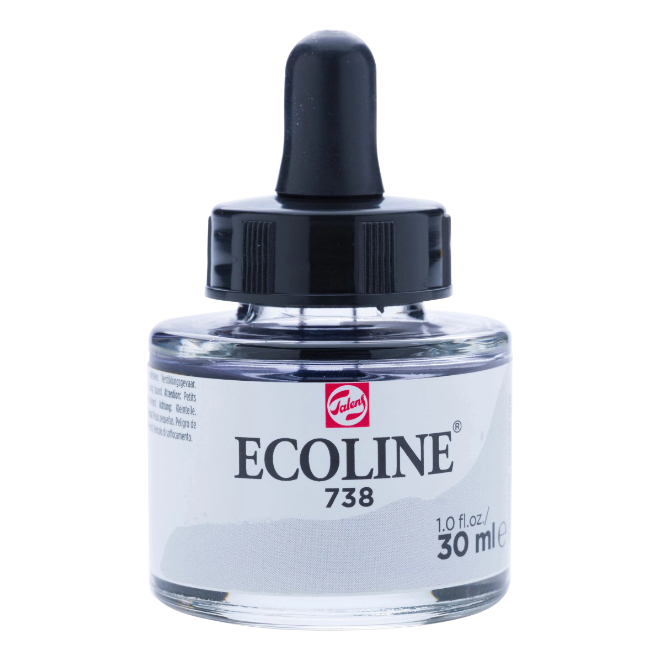 Ecoline Vloeibare Waterverf Fles 30 ml Koudgrijs Licht 738